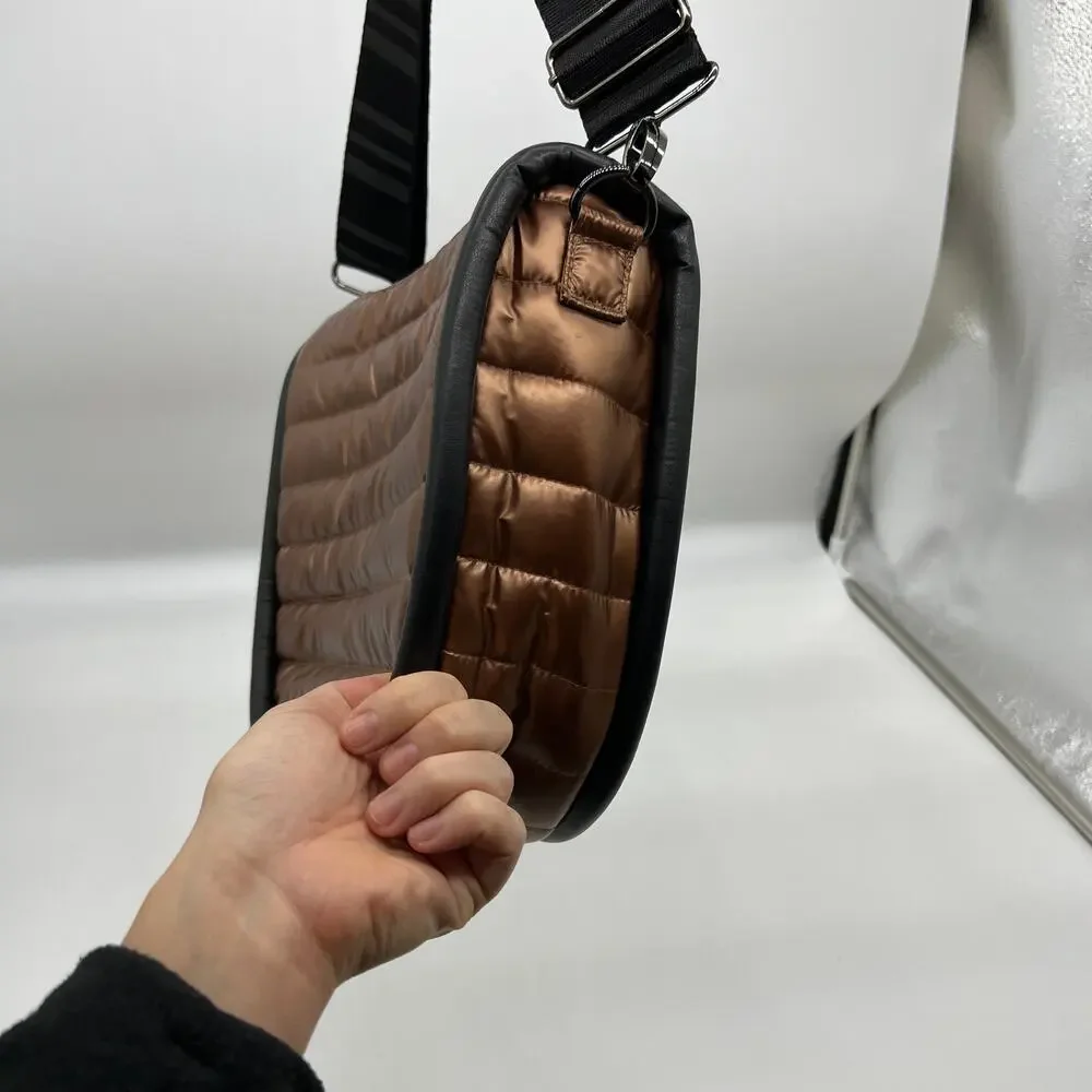 Think Royln Audrey VL Trim Crossbody Purse Pearl Copper Color